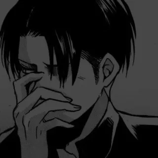 🖤 3b47b014 Levi Ackerman Attack on Titan Levi Ackerman, L'attacco dei giganti, anime, manga, piangere, triste, emotivo telegram sticker