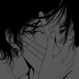 🖤 89703e37 Anime, Illustrazione, Manga, Ritratto, Faccia, Estetico telegram sticker