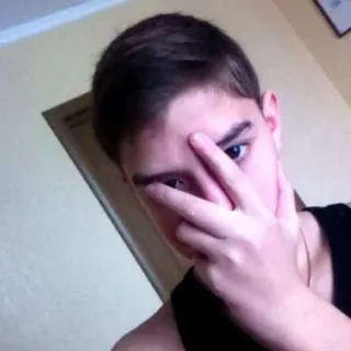 🥱 7687d9c9 persoon, gebaar, tiener, hand telegram sticker