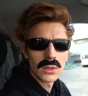 🤫 b2d43517 man, zonnebril, snor, grappig, portret telegram sticker