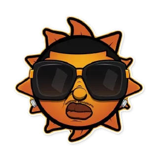 😎 d98f0b7e 太阳, 太阳镜, 卡通, 脸, 角色 telegram sticker