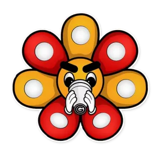 🌺 e468fc45 花, 生气, 脸, 表情符号, 搞笑 telegram sticker