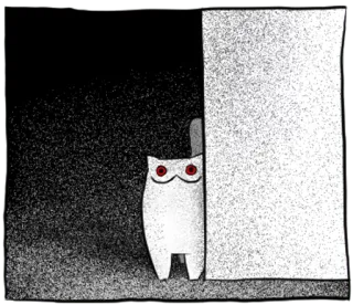 🙃 54a8f761 gato, tenebroso, miedo, espeluznante, animal, dibujos animados telegram sticker