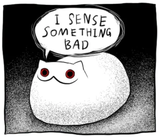 🤔 cefa87b1 I SENSE SOMETHING BAD gato, meme, sentido, malo, dibujo animado telegram sticker