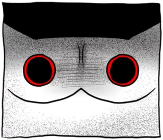 😀 d7e8a2fe gato, tenebroso, ojos, miedoso, animal, ilustración, dibujos animados telegram sticker