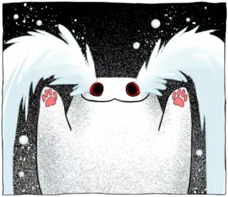 😭 e1f565c8 criatura, dibujo animado, monstruo, animal, blanco, fantasía telegram sticker