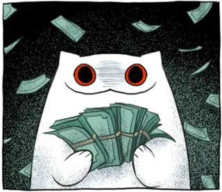 💸 e8faef33 gato, dinero, dibujos animados, riqueza, efectivo, dólares telegram sticker