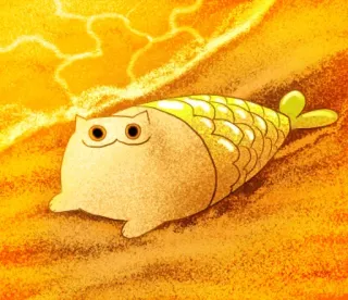 🔴 275fb115 chat, poisson, animal, dessin animé, hybride, mignon, drôle telegram sticker