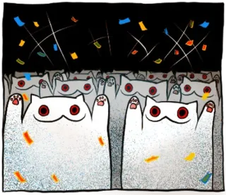 🔴 38bc578e chat, chats, fête, confettis, soirée, mignon telegram sticker