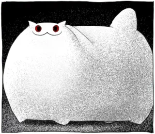 🔴 700953c4 chat, blanc, yeux rouges, animal, autocollant, mignon telegram sticker