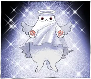 🔴 718a732f ange, chat, mignon, ailes, auréole, kawaii telegram sticker