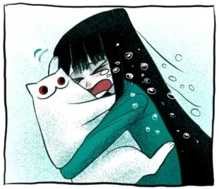 🔴 9d134fdd pleurer, anime, fille, émotionnel, câlin, triste, manga telegram sticker