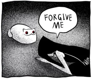 🔴 c60799b9 FORGIVE ME excuses, triste, émotionnel, pardon, dessin animé telegram sticker