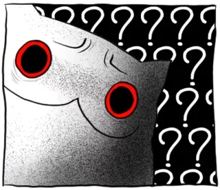 🔴 d36ea03f chat, points d'interrogation, yeux, animal, dessin animé, autocollant, illustration telegram sticker