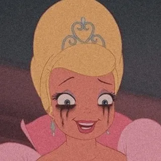 😭 0df28231 prinses, cartoon, huilen, make-up, animatie, verdrietig, tranen telegram sticker
