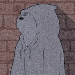 😐 0e5412a2 beer, cartoon, hoodie, straat, bakstenen muur, We Bare Bears, dier, geanimeerd telegram sticker