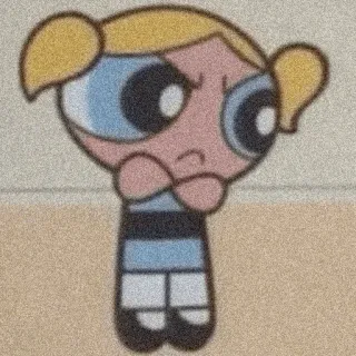 😒 535cc536 Bubbles The Powerpuff Girls cartoon, boos, tv-programma, kind, meisje, schattig, blond telegram sticker