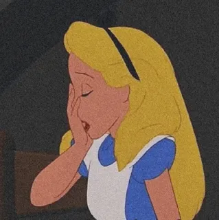 😴 a3ee40b7 Alice Alice in Wonderland alice in wonderland, disney, cartoon, personage, verdrietig, animatie telegram sticker
