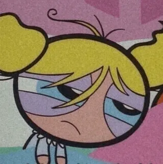 🥴 a6e6a0d7 Bubbles The Powerpuff Girls Cartoon, Verdrietig, Bellie, Powerpuff Girls, Personage, Animatie telegram sticker