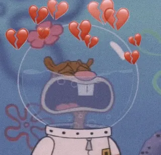 😭 e04d5666 Sandy Cheeks SpongeBob SquarePants Cartoon, Verdrietig, Spongebob, Sandy Wang, Gebroken hart telegram sticker