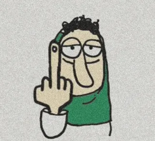 🙂 f1a2f4aa middelvinger, beledigend gebaar, cartoon, onbeschoft, fuck you, boos telegram sticker