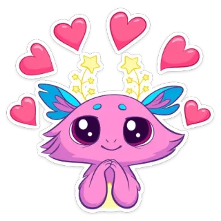 ❤️ 1ea03bbd mignon, coeurs, rose, monstre, dessin animé, étoiles, fantaisiste whatsapp sticker
