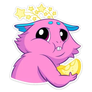 🍪 3a4464a6 Dessin animé, Monstre, Mignon, Fromage, Rose, Étoiles whatsapp sticker