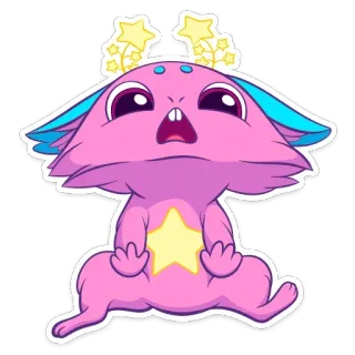 🙅‍♂️ fac59336 mignon, animal, kawaii, étoile, créature fantastique, dessin animé, rose whatsapp sticker