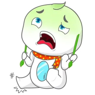 😚 5540fde9 Kreskówka, Postać, Smutny, Słodki, Naklejka telegram sticker