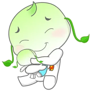 🥳 5ed34635 uroczy, roślina, liść, kreskówka, kawaii, postać, naklejka telegram sticker