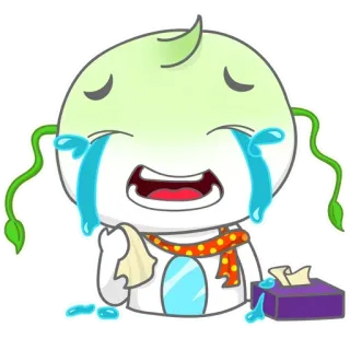 😜 ae65028d płacz, smutny, emocjonalny, łzy, kreskówka, postać, chusteczka telegram sticker