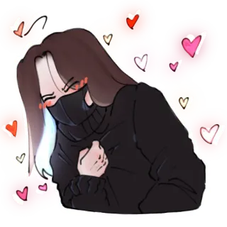 💕 88c08ca1 Аниме, Наклейка, Сердечки, Милый, Маска telegram sticker