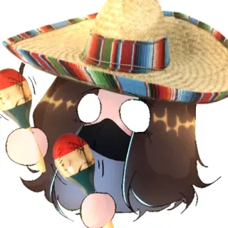 😆 e801b3d1 Сомбреро, Маракасы, Мультфильм, Мексиканский, Шляпа, Музыка, Праздничный telegram sticker