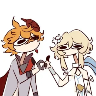 🐾 14d2a05e Tartaglia Genshin Impact Тарталья, Люмин, Genshin Impact, Видеоигра, Аниме, Мультфильм, Смешно telegram sticker