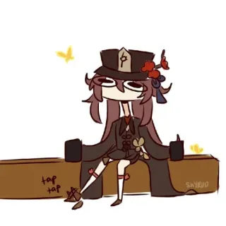 🐾 381fee79 Hu Tao Genshin Impact tap tap Аниме, Genshin Impact, Ху Тао, Видеоигра telegram sticker