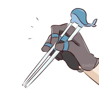 🐾 397c5c80 палочки, рука, перчатки, еда, еда, азиатская кухня telegram sticker