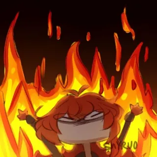 🐾 459a60df SHYRIVO огонь, гнев, мультфильм, мем, злой, ярость telegram sticker