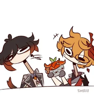 🐾 4b36d7de Tartaglia Genshin Impact Genshin Impact, Тарталья, Чайлд, Видеоигра, Аниме, Мультфильмы telegram sticker