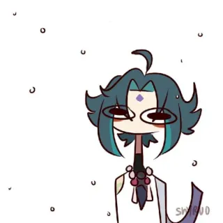 🐾 4bb56814 Xiao Genshin Impact Аниме, Видеоигра, Персонаж, Фанатское творчество, Игра, Genshin Impact, Сяо telegram sticker