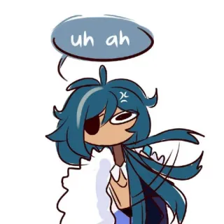 🐾 69e43725 Kaeya Genshin Impact uh ah кэйа, genshin impact, uh ah, аниме, стикер, мем, игра telegram sticker