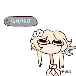 🐾 772acdf5 160/160 игра, энергия, люмин, genshin impact telegram sticker