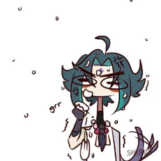 🐾 82011a43 Xiao Genshin Impact grr Аниме, Видеоигра, Genshin Impact, Сяо, Злой, Стикер telegram sticker