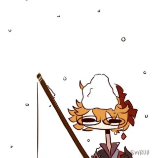 🐾 860927b6 Tartaglia Genshin Impact Аниме, Мультфильм, Рыбалка, Снег, Тарталья, Genshin Impact telegram sticker