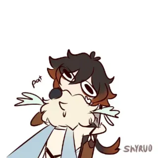 🐾 9285da3e Zhongli Genshin Impact pat Аниме, Genshin Impact, Чжун Ли, Погладить, Видеоигра, Мультфильм, Собака telegram sticker