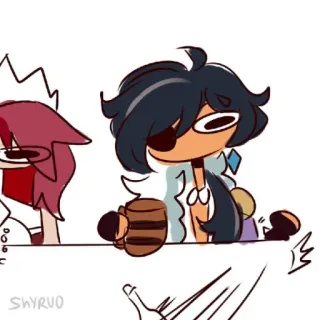 🐾 98162f41 SHYRVUO Мультфильм, Аниме, Пьющий, Персонажи, Фанатское творчество telegram sticker