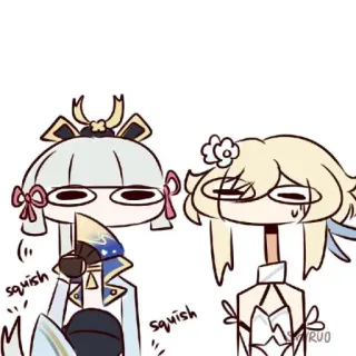 🐾 9c65eabd Ayaka Genshin Impact squish squish Аниме, Игра, Смешные, Стикер, Милые, Фанатское telegram sticker