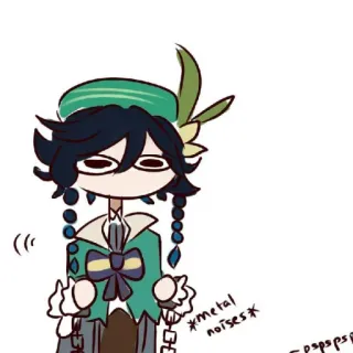 🐾 a9d0d6f8 Venti Genshin Impact *Metal noises* венти, genshin impact, аниме, игра, милый, металл, шумы telegram sticker