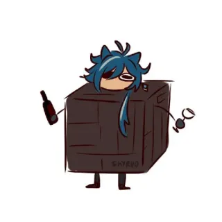 🐾 aade911f Kaeya Genshin Impact Genshin Impact, Кэйа, Аниме, Мультфильм, Видеоигра, Персонаж, Вино telegram sticker