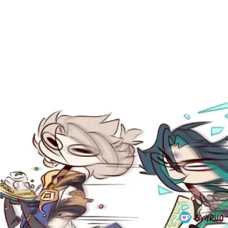 🐾 bab76dfc Albedo Genshin Impact Аниме, Альбедо, Genshin Impact, Видеоигра, Смешной, Стикер telegram sticker