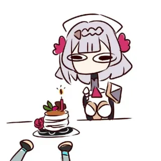 🐾 cbf59208 Noelle Genshin Impact Аниме, Видеоигра, Мультфильм, Ноэлль, Genshin Impact, Фан-арт, Милый, Торт на день рождения telegram sticker